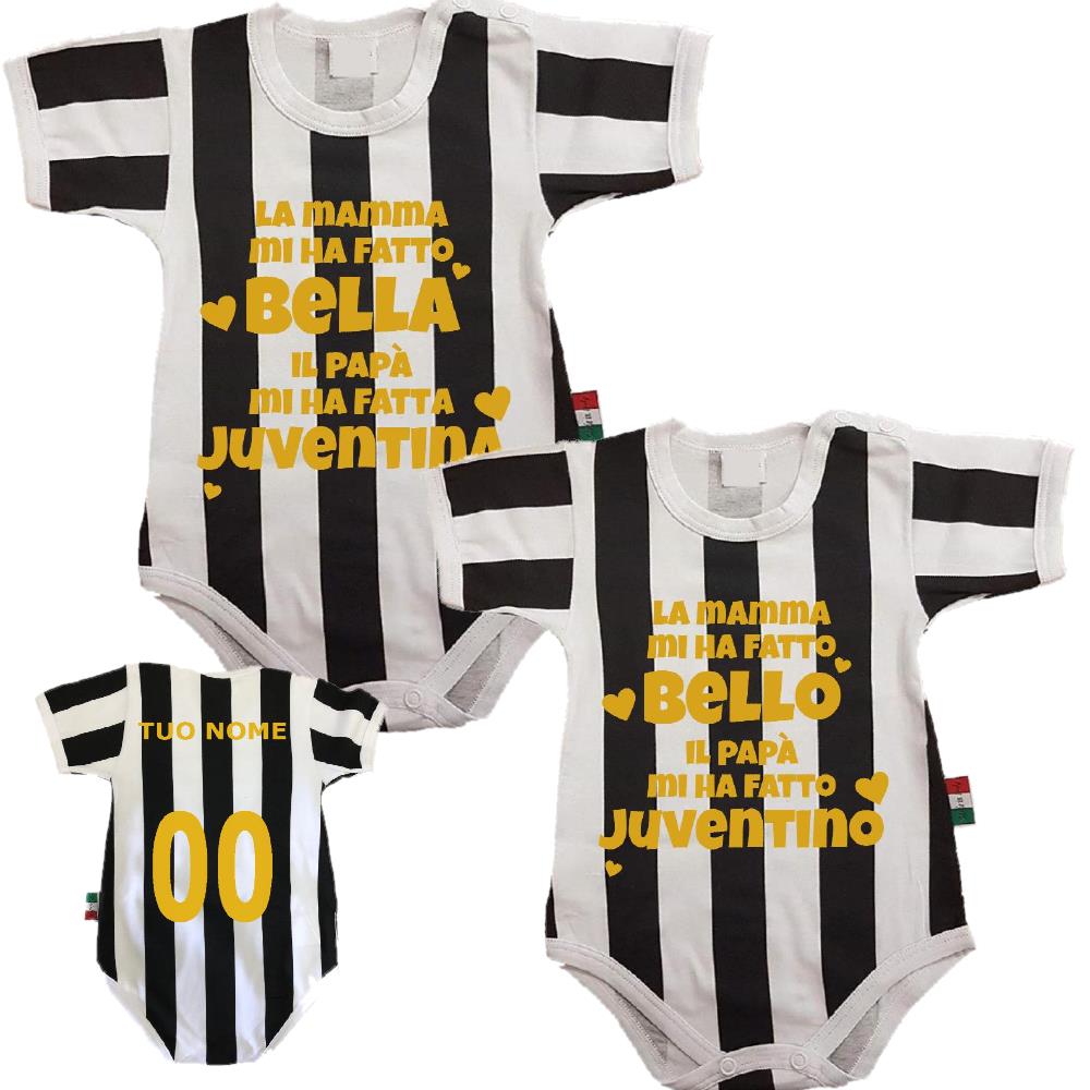 Body Neonato “Mamma Mi Ha Fatto Bello/Bella – Papà Mi Ha Fatto Juventino” – PS 32764-010
