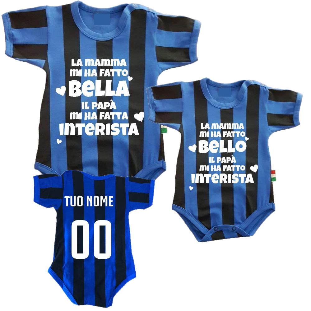Body Neonato “Mamma Mi Ha Fatto Bello/Bella – Papà Mi Ha Fatto Interista” – PS 32768-010