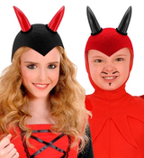 Calotta Diavolo in Feltro Rossa o Nera – Accessorio Halloween / Carnevale – PS 09049