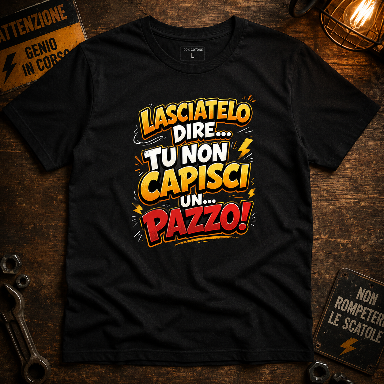 T-Shirt Simpatica Lasciatelo Dire Tu Non Capisci Un Pazzo ! – Personalizzabile con Nome – PS 27431-A-152
