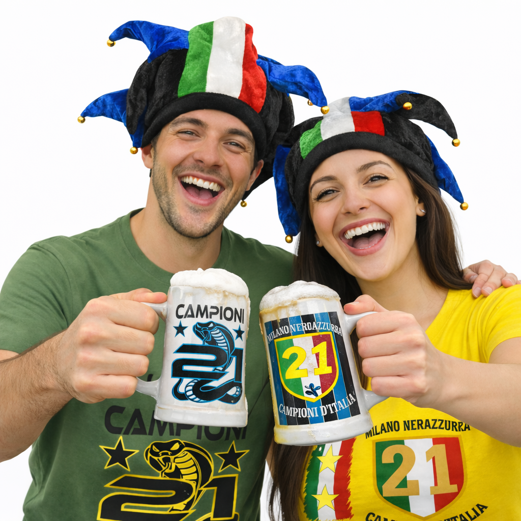 Boccale Birra Scudetto Calcio Internazionale Campione D'Italia 25/26 21 Scudetti |  500 ml  – PS 13517-INT-01