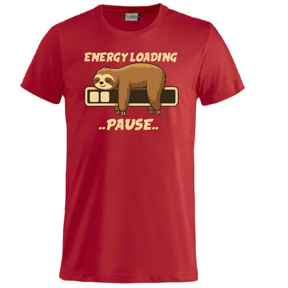 T-Shirt “Bradipo Energy Loading… Pause…” – Personalizzabile con Nome – PS 27431-A135