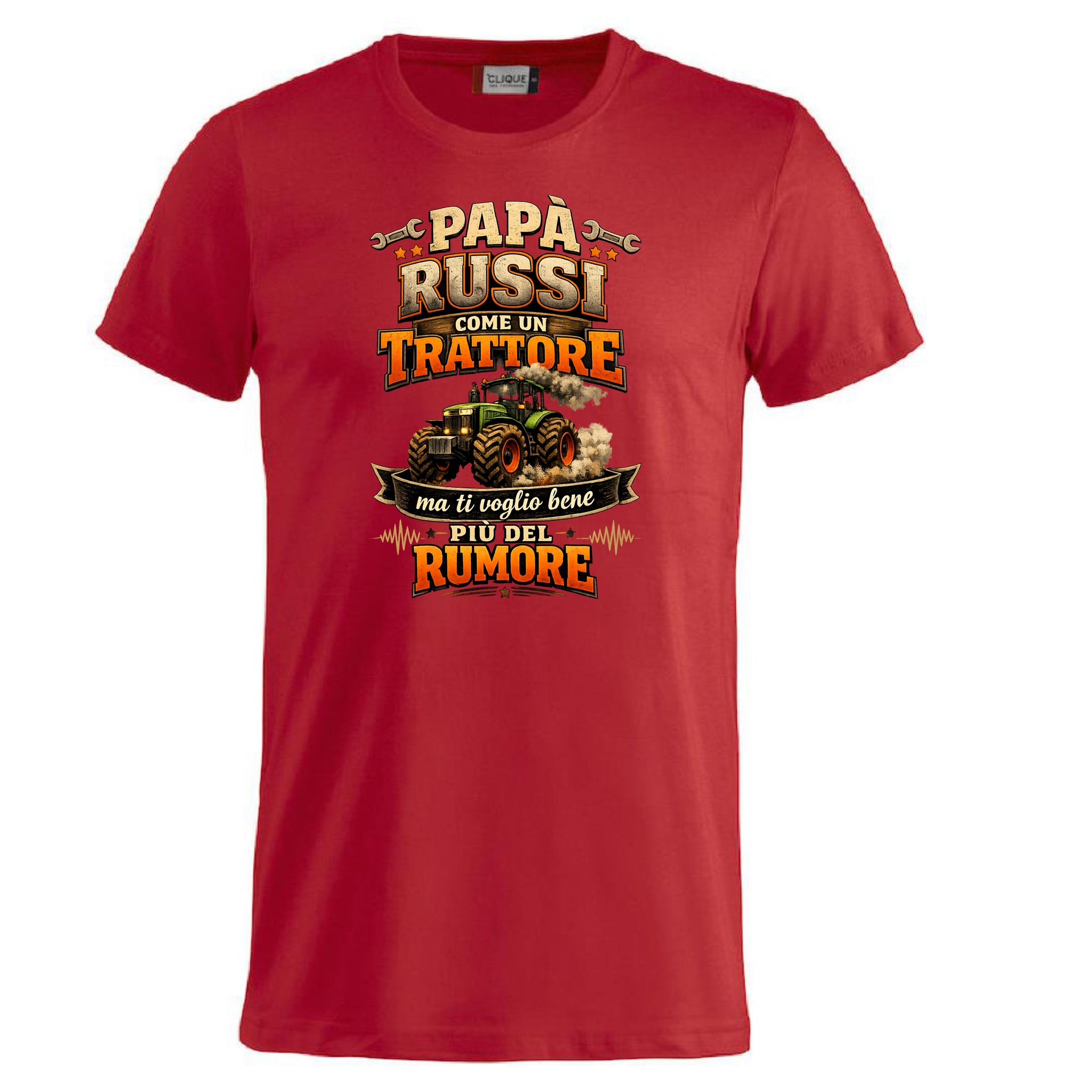 T-Shirt Papa' Russi Come Un Trattore Ma Ti Voglio Bene Piu' Del Rumore – Maglietta Personalizzabile PS 27431-A-145