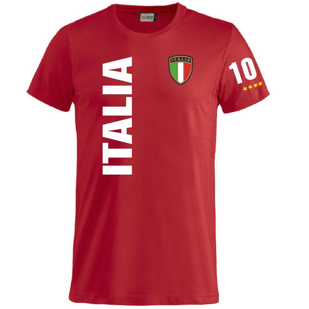 T-Shirt Italia In Cotone Personalizzabile con Nome e Numero PS 27431-A126