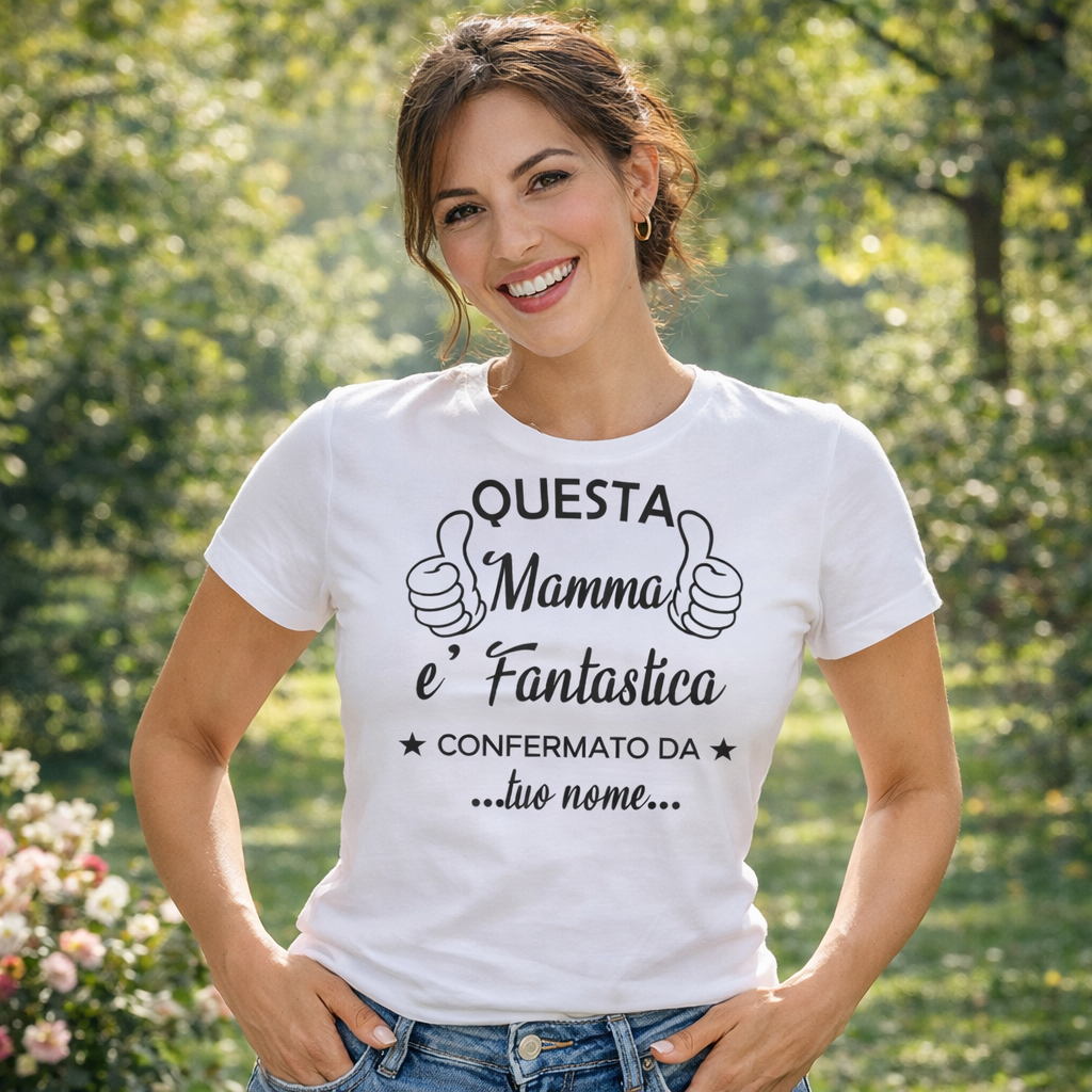 T-Shirt Donna “Questa Mamma è Fantastica – Confermato da [Tuo Nome]” – PS 28870-A003