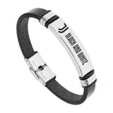 Bracciale ufficiale Juventus da uomo in pelle e acciaio B-JB009ULN – Cod. 38037