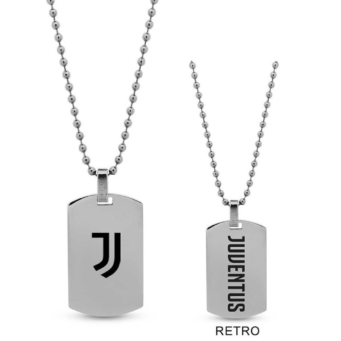 Collana ufficiale Juventus con medaglia in acciaio e smalto Lowell – Cod. 38038