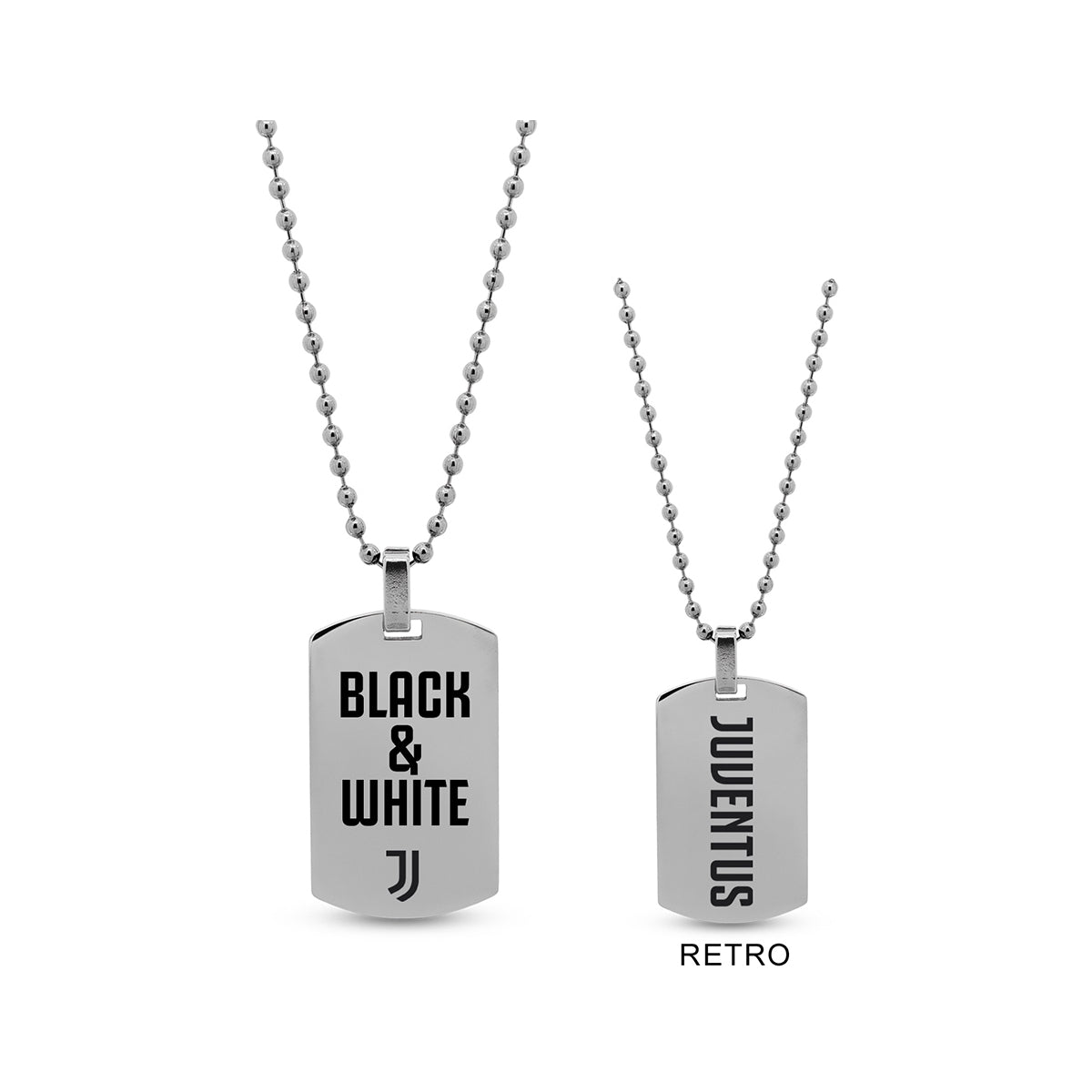 Collana ufficiale Juventus da uomo con piastra piccola in acciaio 316L – Cod. 38039