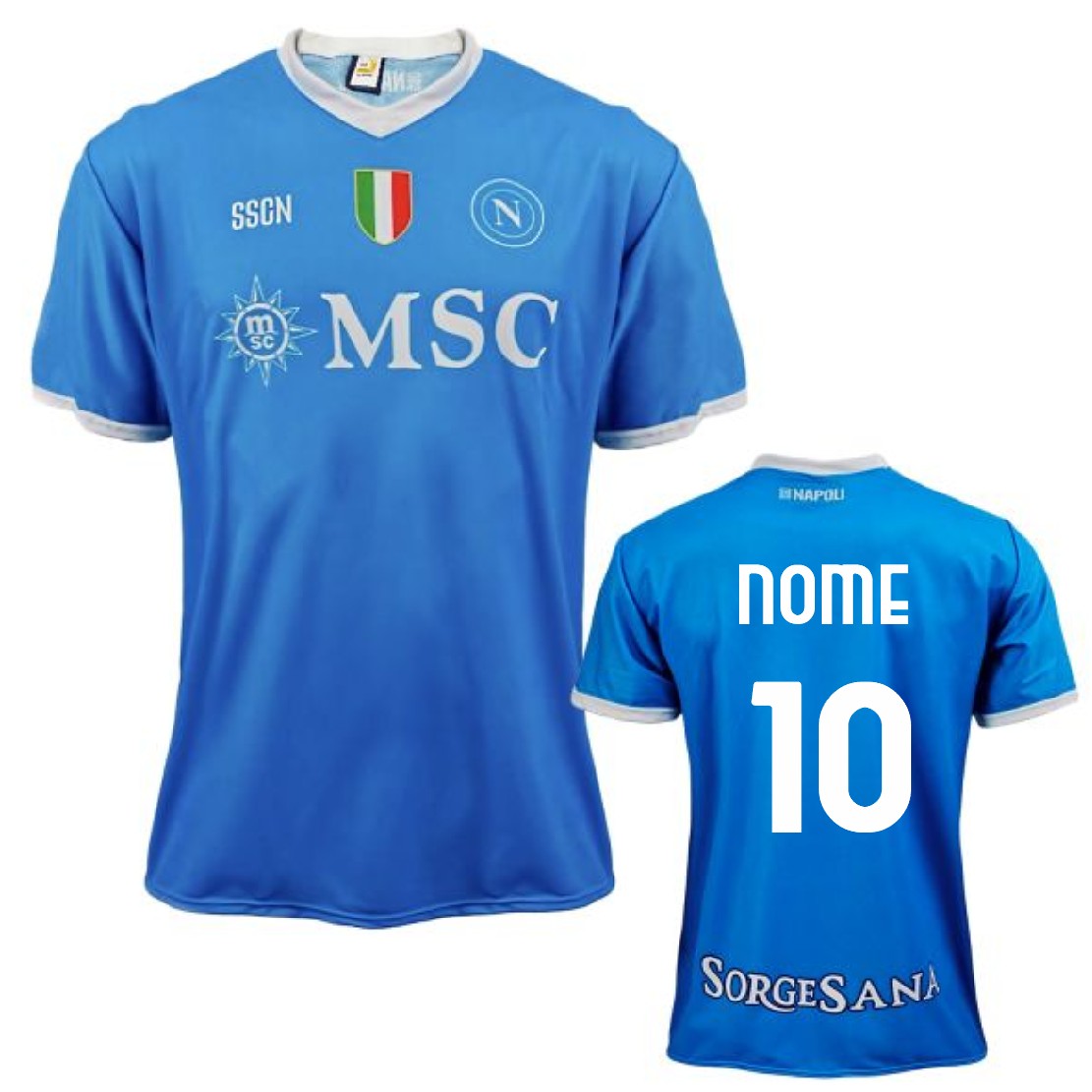 Maglia Calcio Napoli 2025/2026 – Replica Ufficiale SSCNAPOLI – Personalizzabile con Nome e Numero | PS 38501