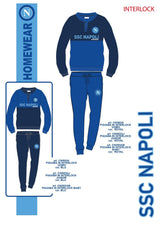 Pigiama SSC Napoli Ufficiale Caldo Cotone Interlock Ragazzo / Uomo – PS 41418