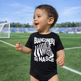 Body Neonato “Bianconeri Si Nasce” Zebra Bianco Nera 100% Cotone PS 28180-0010