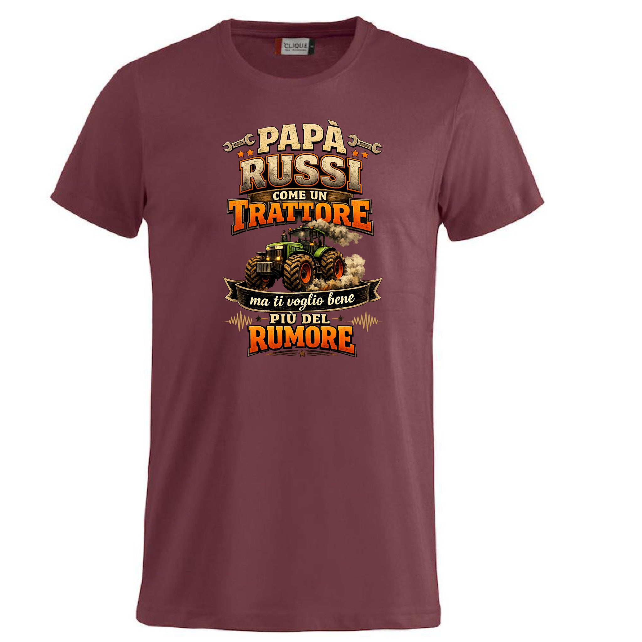 T-Shirt Papa' Russi Come Un Trattore Ma Ti Voglio Bene Piu' Del Rumore – Maglietta Personalizzabile PS 27431-A-145