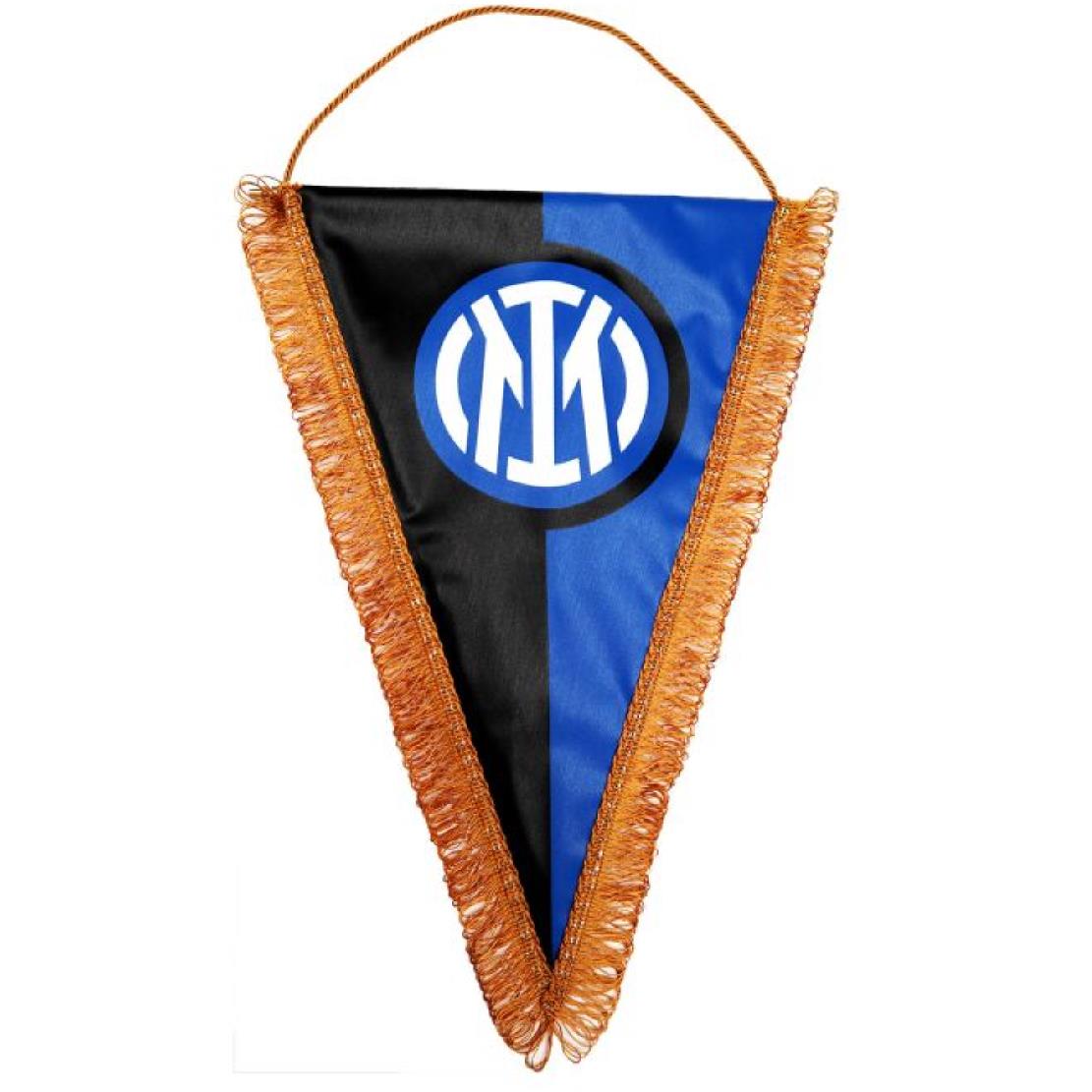 Gagliardetto Triangolare Nerazzurro con Frange Dorate – Logo Ufficiale Inter 3 Misure PS 39229