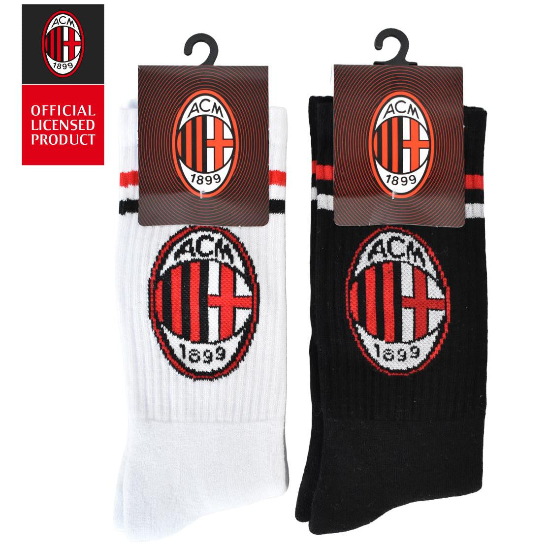 Set 2 Paia Calze Tennis in Spugna – Prodotto Ufficiale AC MILAN Cod. PS 46577