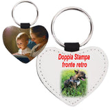 Portachiavi Personalizzabile In Ecopelle Doppia Stampa Foto Dedica Rettangolare Tondo Cuore T-Shirt PS 4032 PRS