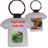 Portachiavi Personalizzabile In Ecopelle Doppia Stampa Foto Dedica Rettangolare Tondo Cuore T-Shirt PS 4032 PRS