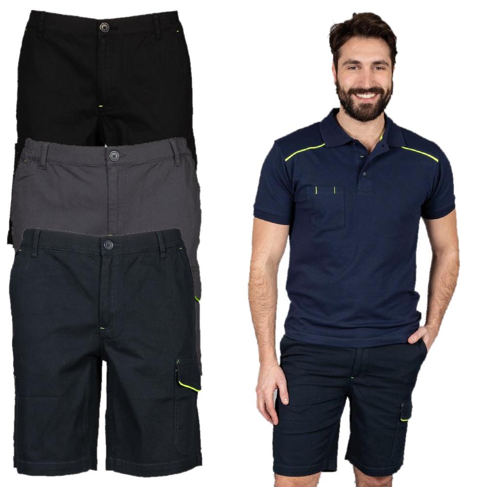 Pantalone Corto Da Lavoro Zurigo Shorts Multitasche Elasticizzato Personalizzabile JRC PS 40844 PRS