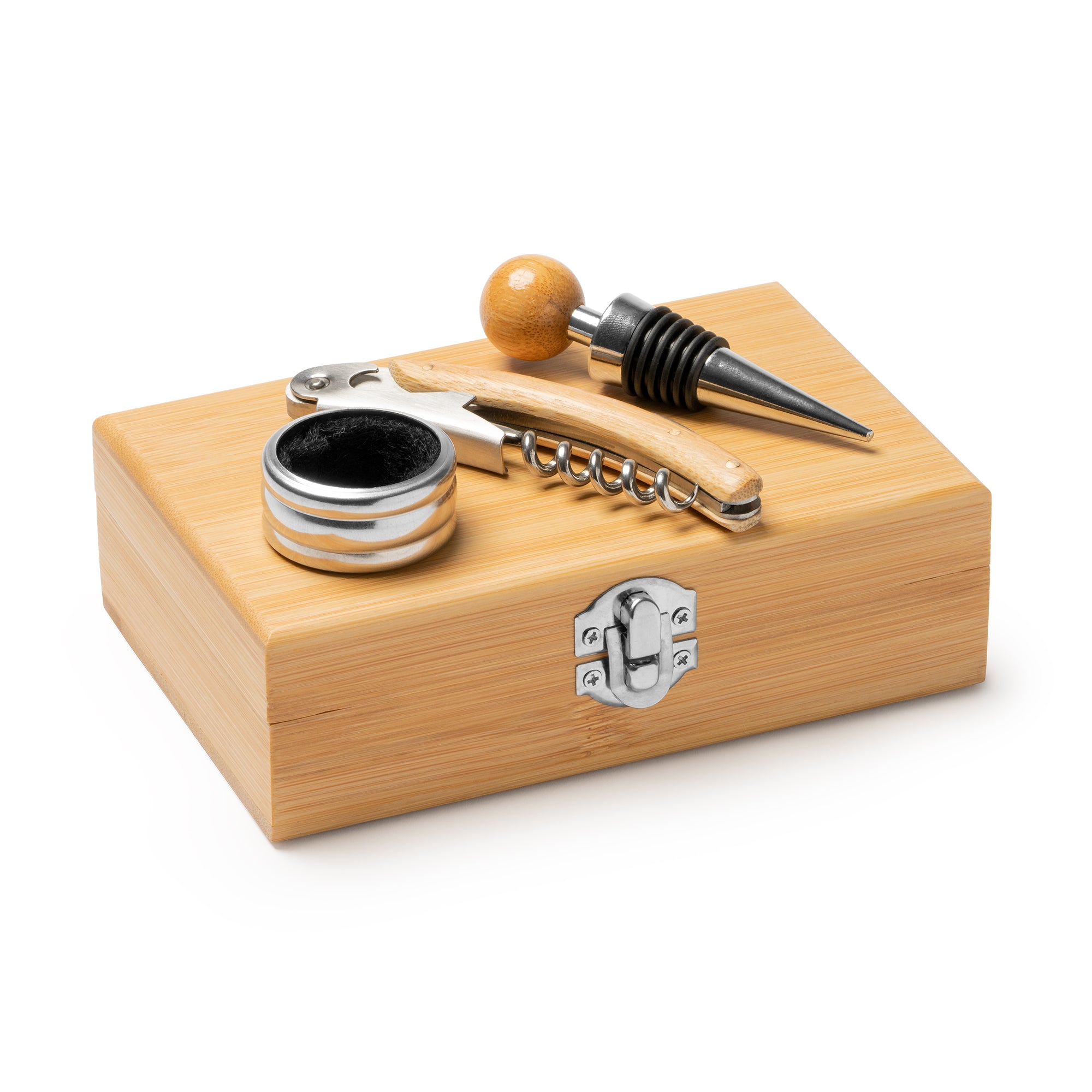 Set da Vino in Bambù con Accessori – Personalizzabile – PS 32951