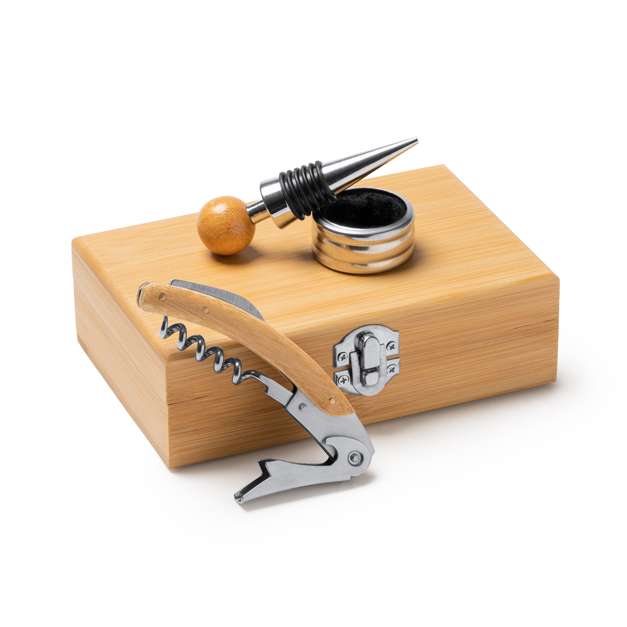 Set da Vino in Bambù con Accessori – Personalizzabile – PS 32951