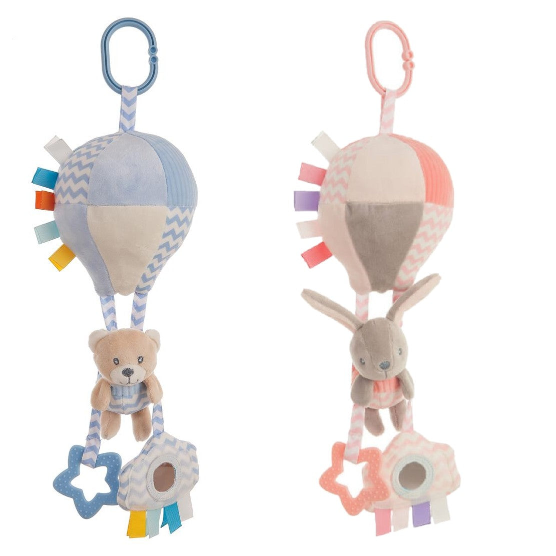 Globo Mongolfiera Orsetto Azzurro o Rosa con Suoni e Massaggiagengive – PS 41311