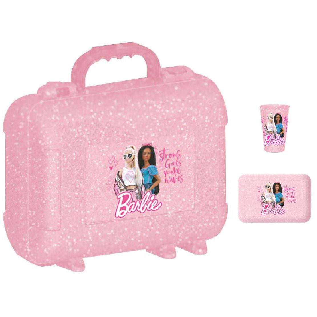 Valigietta con Manico Barbie – Portamerenda + Bicchiere – Prodotto Ufficiale – PS 41371