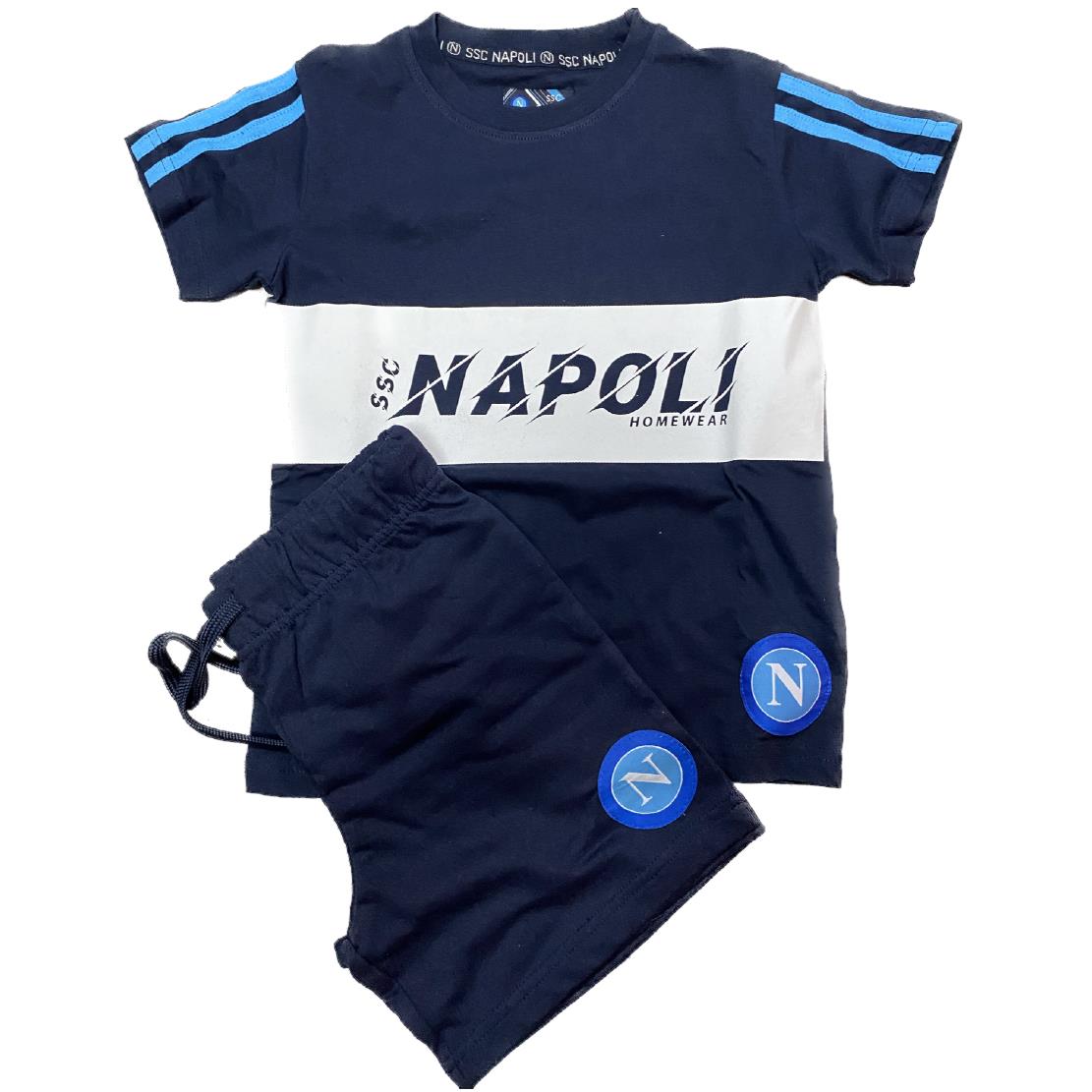 Pigiama Corto SSC Napoli Ufficiale 100% Cotone – Ragazzo e Adulto – Personalizzabile con Nome PS 41395