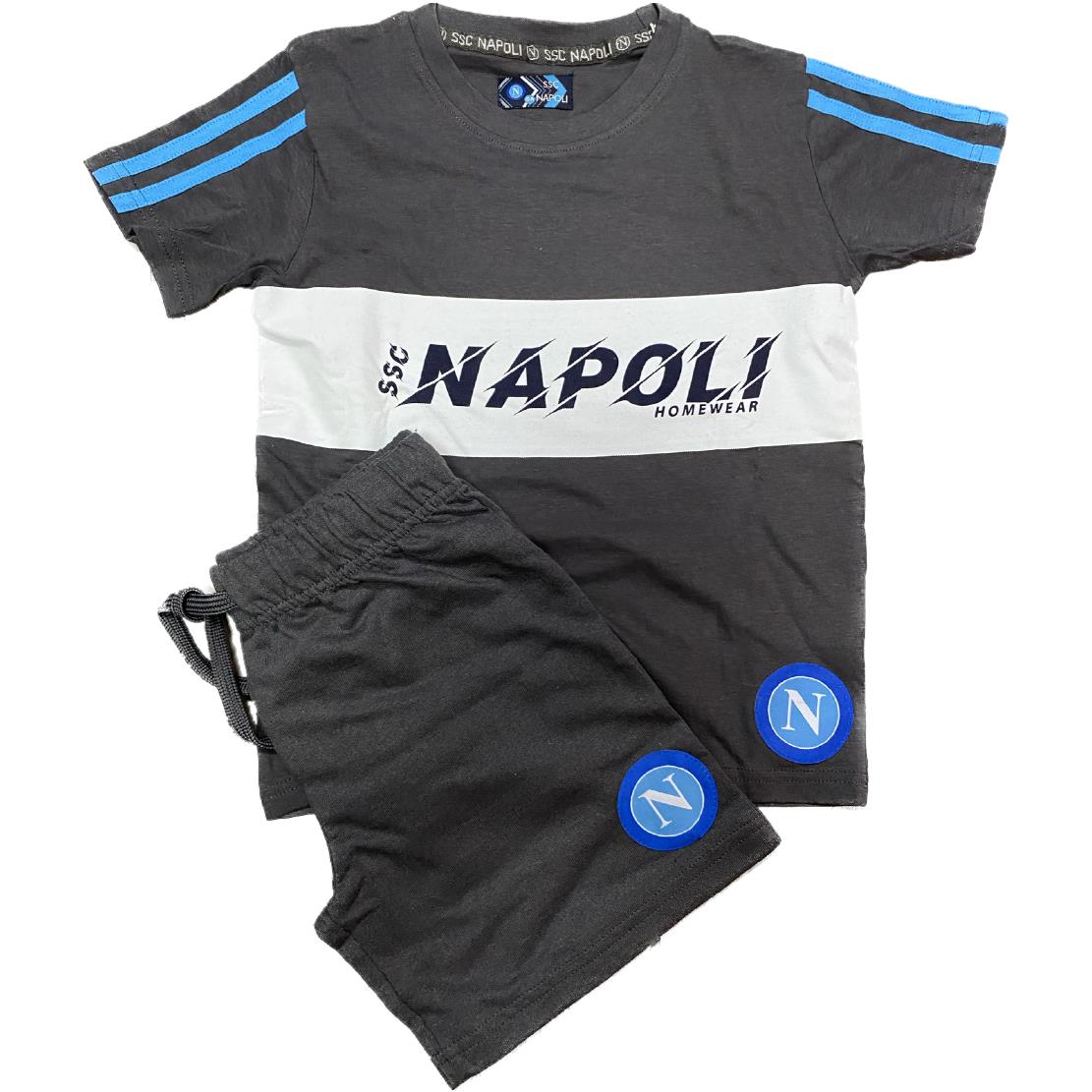 Pigiama Corto SSC Napoli Ufficiale 100% Cotone – Ragazzo e Adulto – Personalizzabile con Nome PS 41395