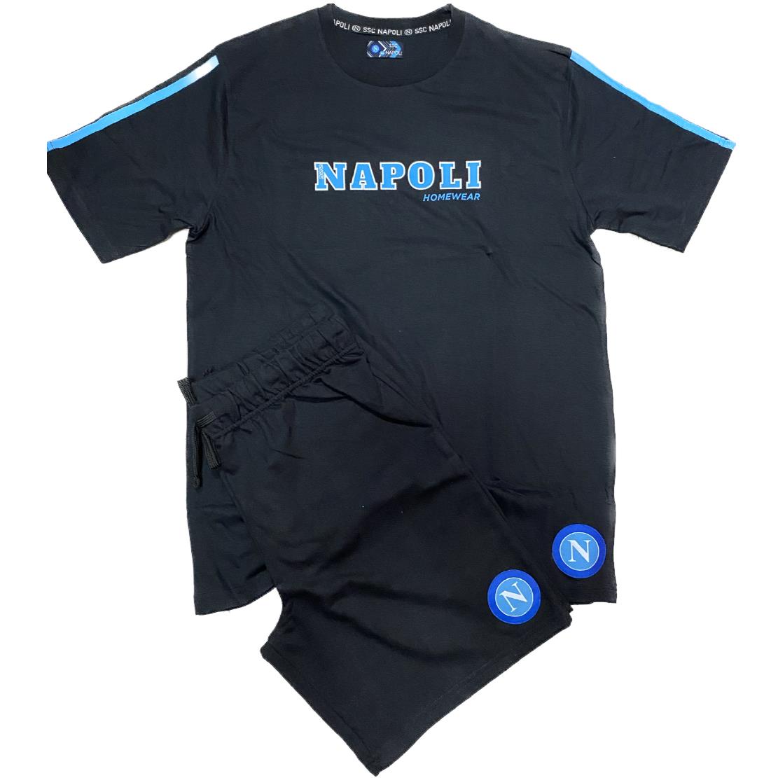 Pigiama Corto SSC Napoli Ufficiale 100% Cotone – Ragazzo e Adulto – Personalizzabile con Nome PS 41396