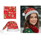 Cappello Babbo Natale Rosso con Immagini Natalizie – Berretto Natalizio – PS 33558