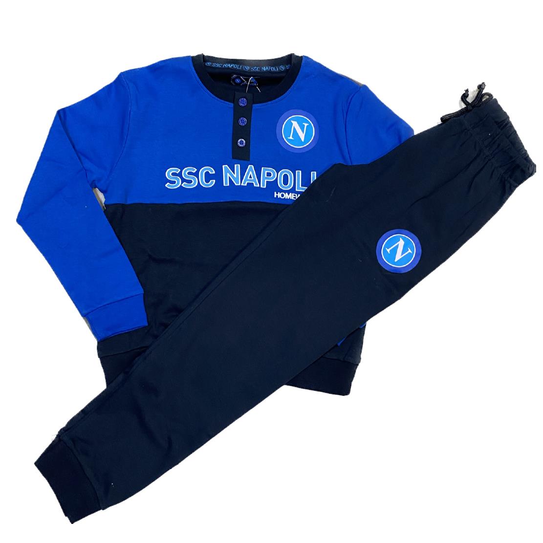 Pigiama SSC Napoli Ufficiale Caldo Cotone Interlock Ragazzo / Uomo – PS 41418