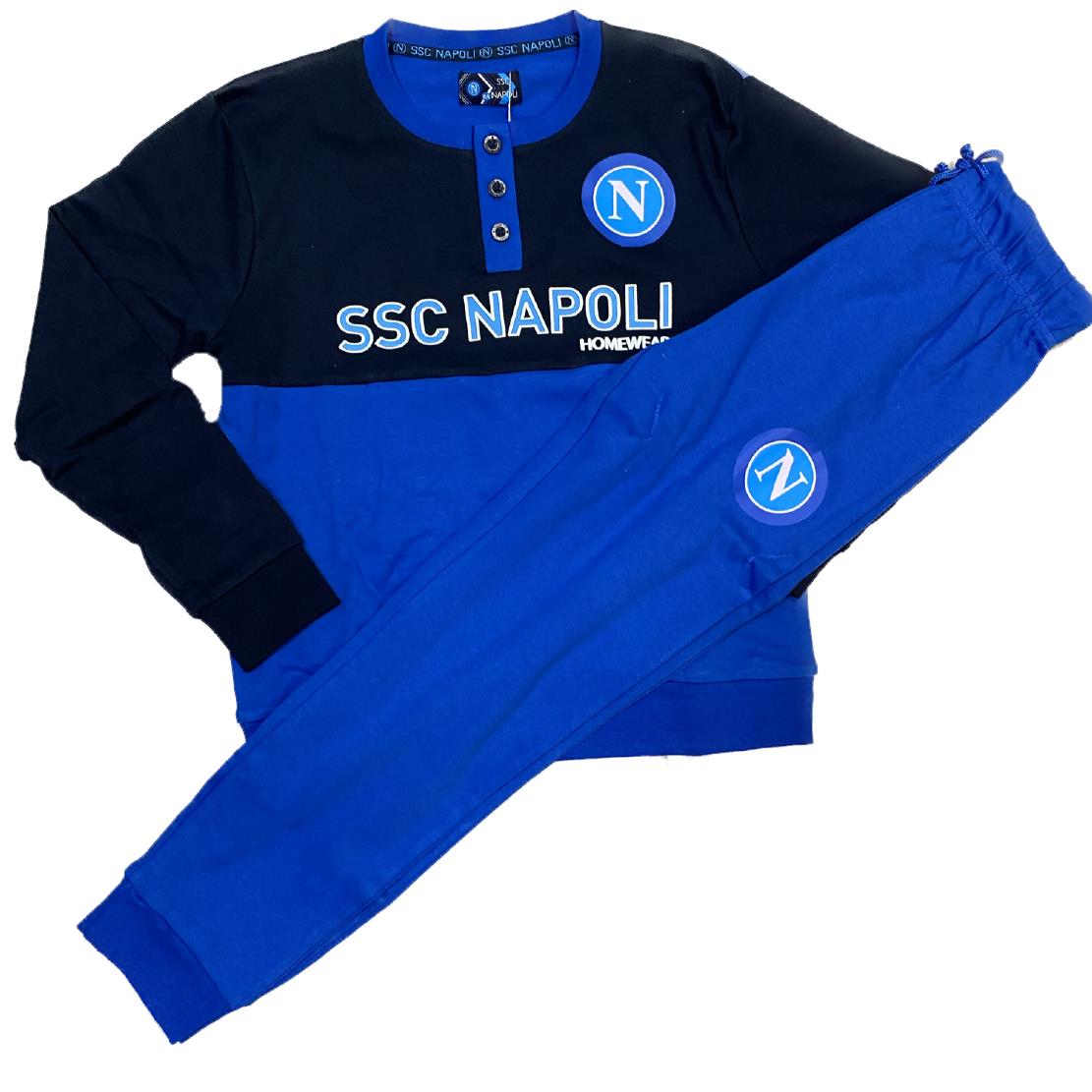 Pigiama SSC Napoli Ufficiale Caldo Cotone Interlock Ragazzo / Uomo – PS 41418