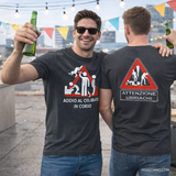 T-Shirt Addio al Celibato In Corso , Dietro  “Attenzione Ubriachi” – Maglietta Divertente con Doppia Stampa Fronte/Retro – PS 27431 - A071