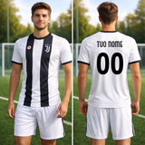 Maglia Calcio Juventus Bianco Nera – Replica Ufficiale Juventus FC 2024/2025 – Personalizzabile con Nome e Numero PS 41410