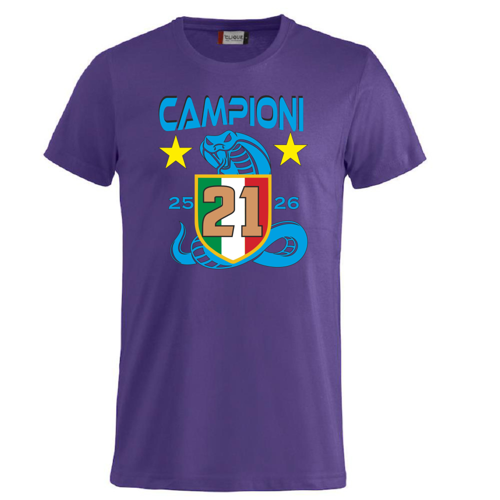 T-Shirt Inter Campione d’Italia 2025/2026 –  21 Scudetti Biscione  – PS 27431-INT-08