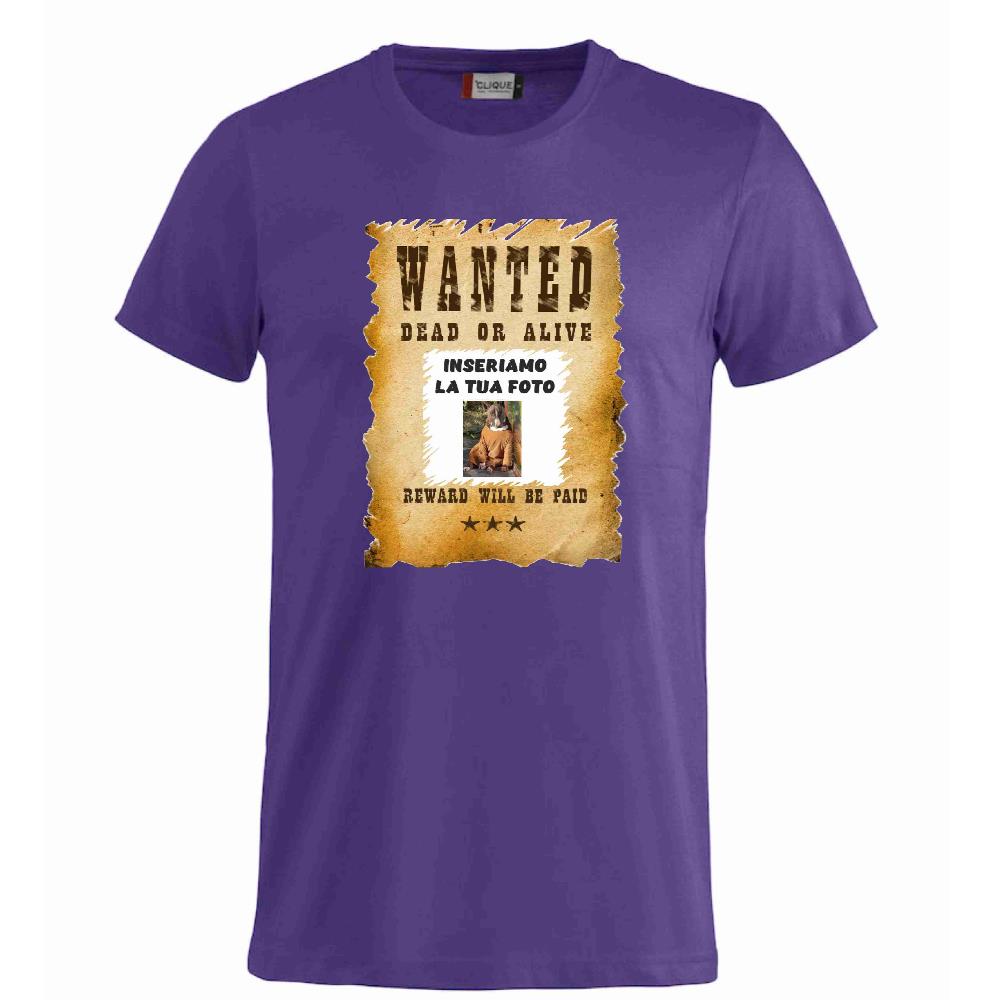 T-Shirt “Wanted Dead or Alive” Personalizzata con la Tua Foto – Mod. PS 27431-A061 - PRS