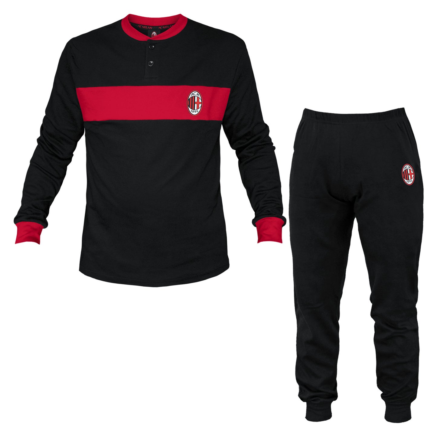 Pigiama Cotone Interlock AC Milan Homewear Personalizzabile – PS 46599