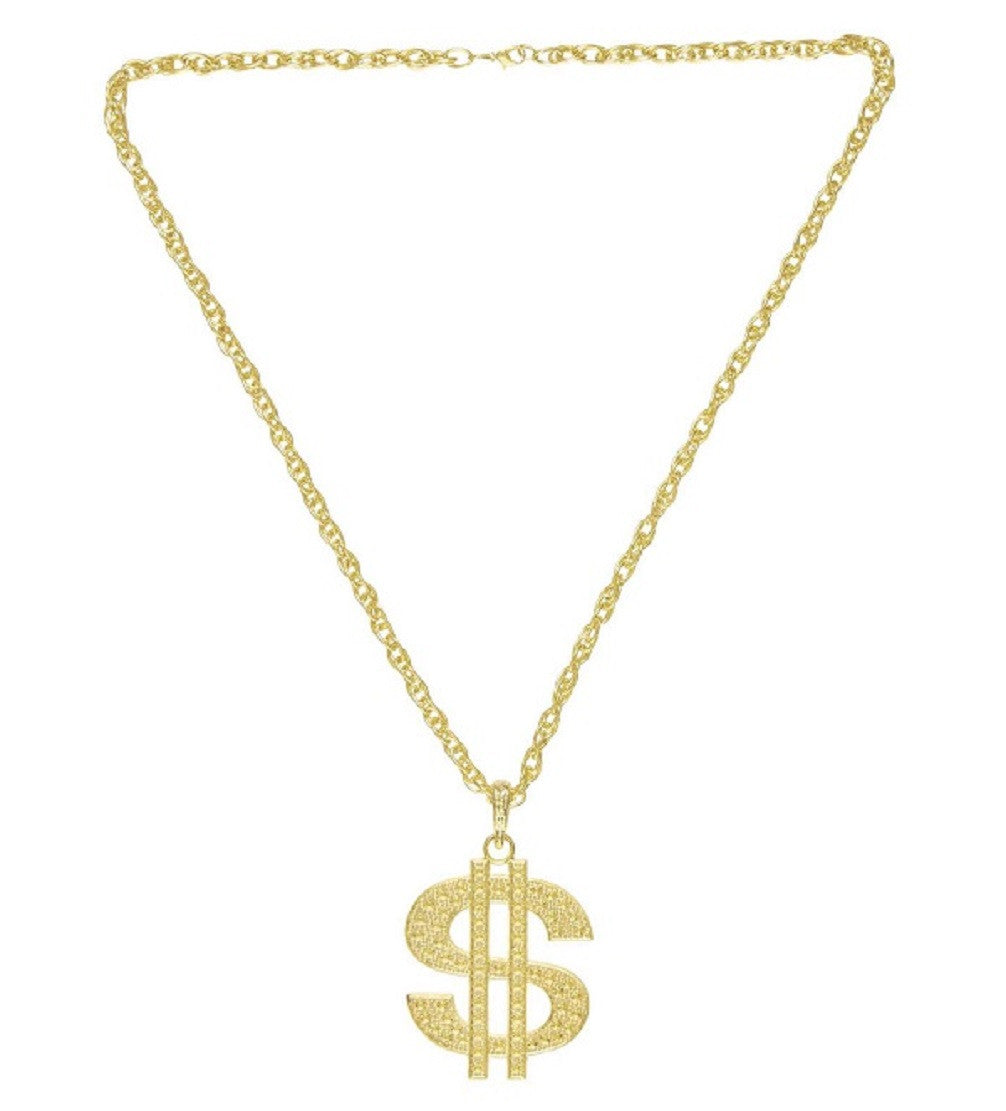 Collana Dollaro – Accessorio Costume Carnevale Gangster / Pappone – Oro – PS 00145