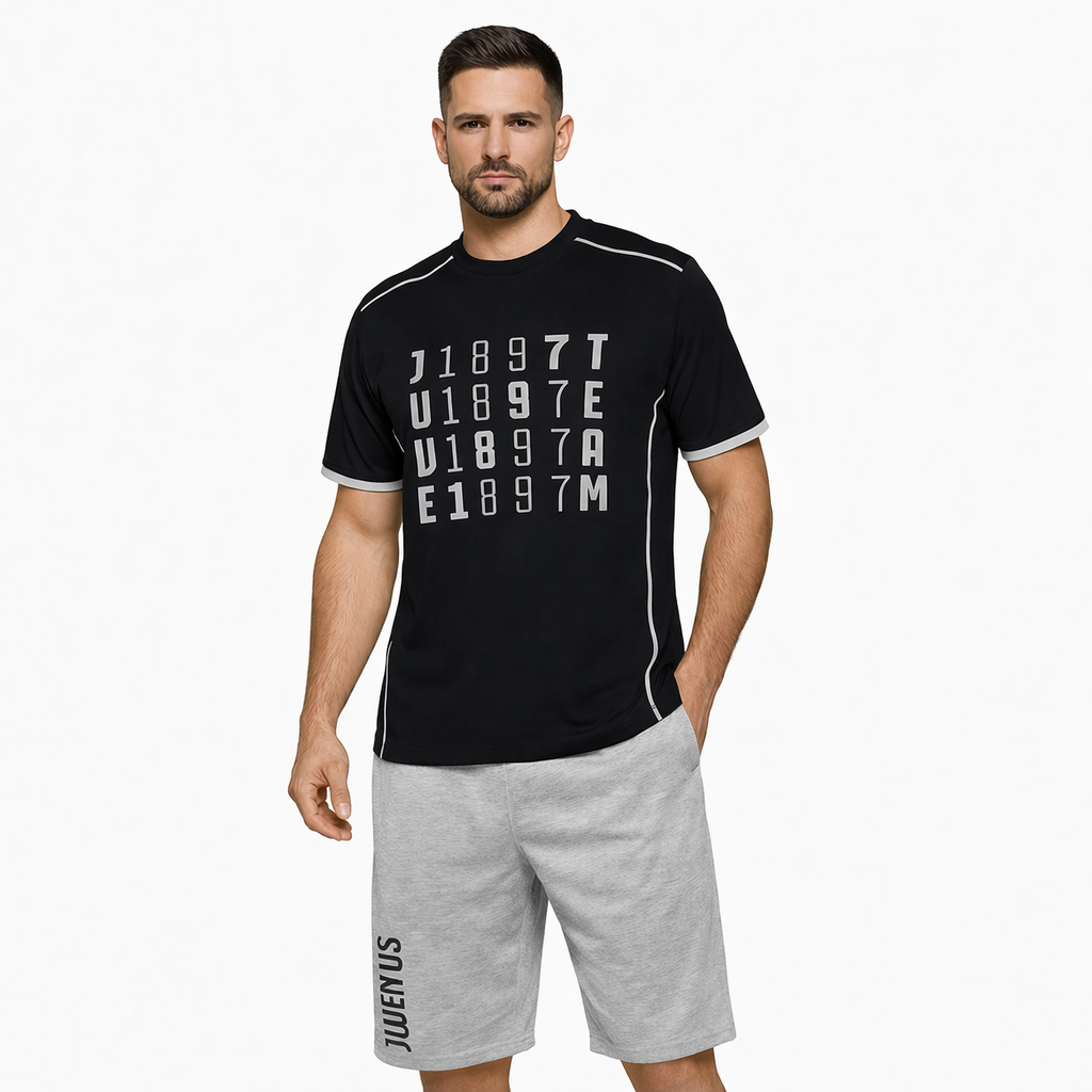 Pigiama Juventus T-Shirt + Pantaloncini – Personalizzabile con Nome e Numero – PS 30060