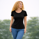 T-Shirt Donna Derby-T in Cotone Fiammato – Collo e Maniche Taglio Vivo – PS 36976