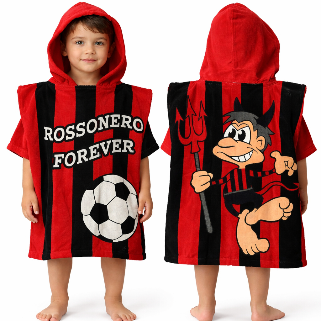 Poncho con Cappuccio / Accappatoio Bambini – Calcio Taglia Unica 60 × 60 cm –  PS 00063