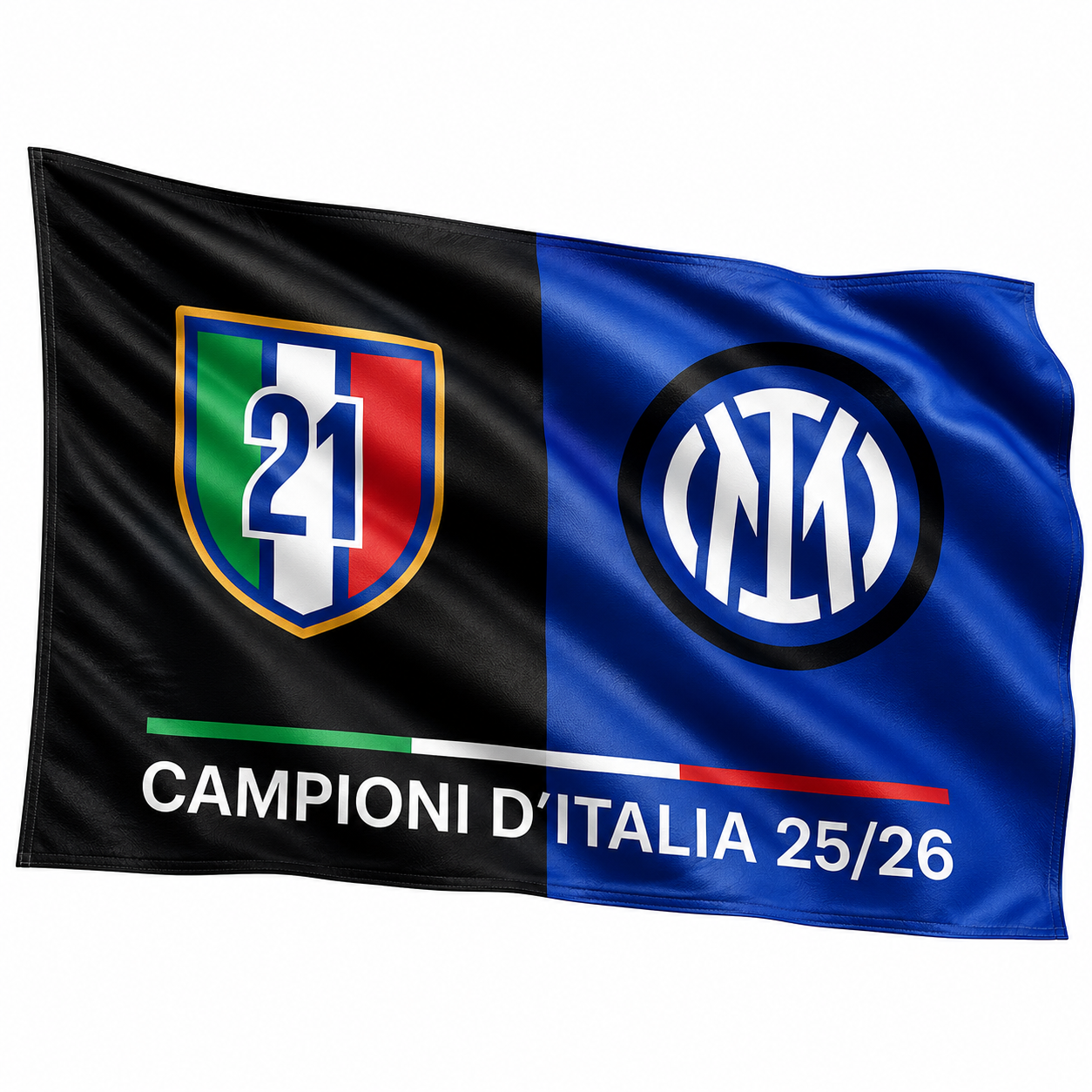 Bandiera Stadio Scudetto Inter 21 2025/2026 140x100 cm Bandierone Tifosi PS 03656