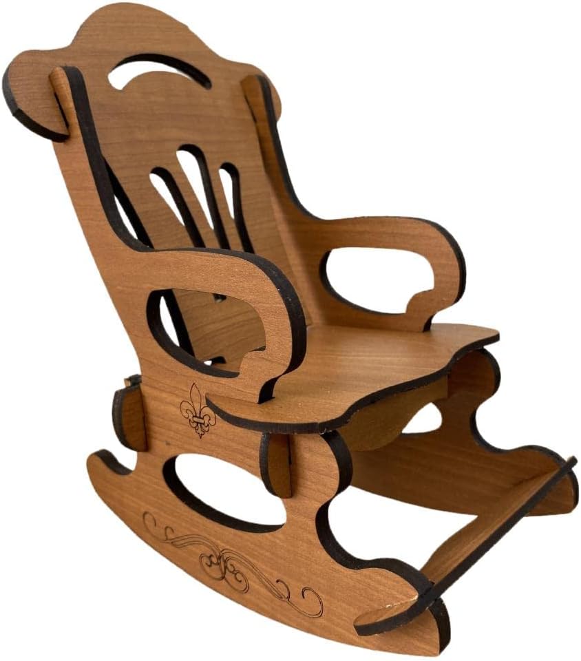 Mini Sedia a Dondolo “Finalmente in Pensione” o Neutra – con Cuscino Personalizzabile PS 00011 PRS