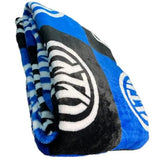 Inter – Plaid Coperta Morbida Soft Touch Nero/Azzurro – 150 × 210 cm PS 41338