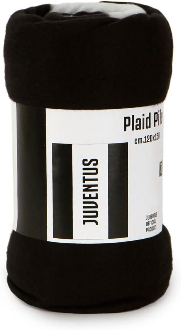 Juve – Plaid Coperta Morbida Bianco/Nera – 120 × 150 cm PS 19361