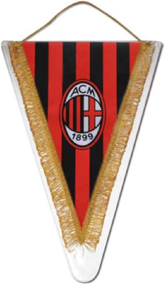 Gagliardetto Triangolare Rossonero con Frange Dorate – Logo Ufficiale 3 Misure PS 17724