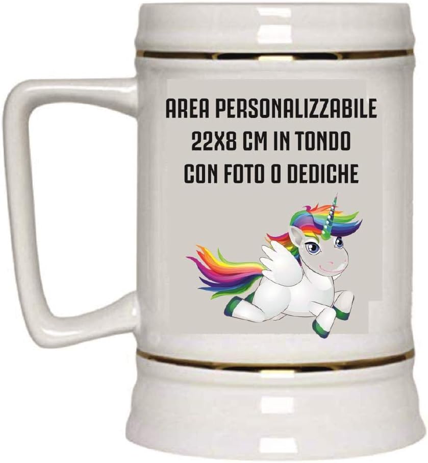 Boccale Birra in Ceramica 700 ml Personalizzabile con Foto o Frasi – PS 13518