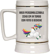 Boccale Birra in Ceramica 700 ml Personalizzabile con Foto o Frasi – PS 13518