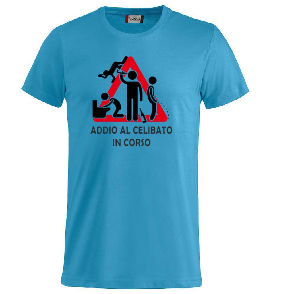 T-Shirt Addio al Celibato In Corso , Dietro  “Attenzione Ubriachi” – Maglietta Divertente con Doppia Stampa Fronte/Retro – PS 27431 - A071