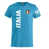 T-Shirt Italia In Cotone Personalizzabile con Nome e Numero PS 27431-A126
