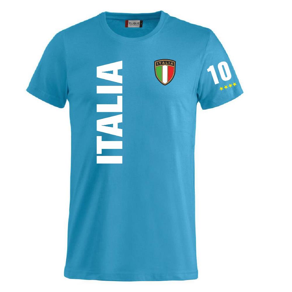 T-Shirt Italia In Cotone Personalizzabile con Nome e Numero PS 27431-A126
